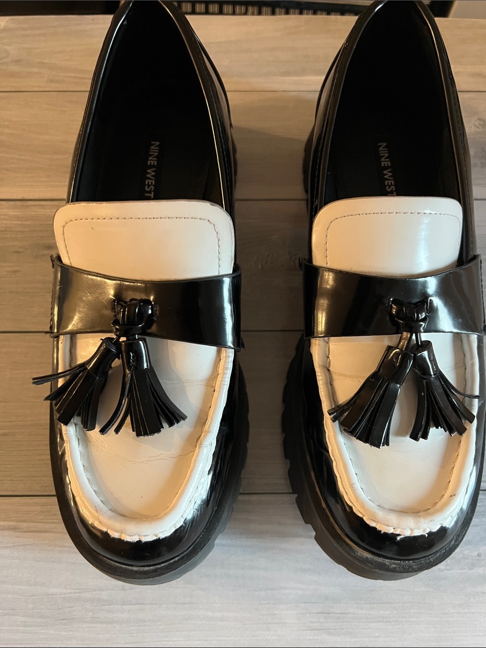 Nine West Black and White Tassel Loafers - Women's - Picture 5 of 5